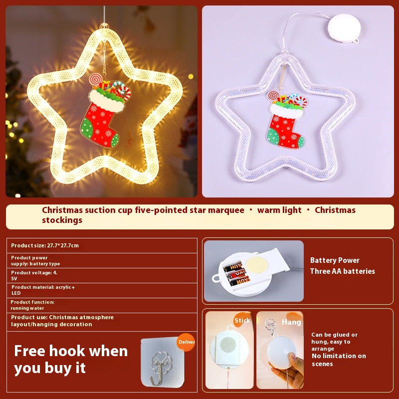 LED Christmas Star Light Decoration for Window/Door.