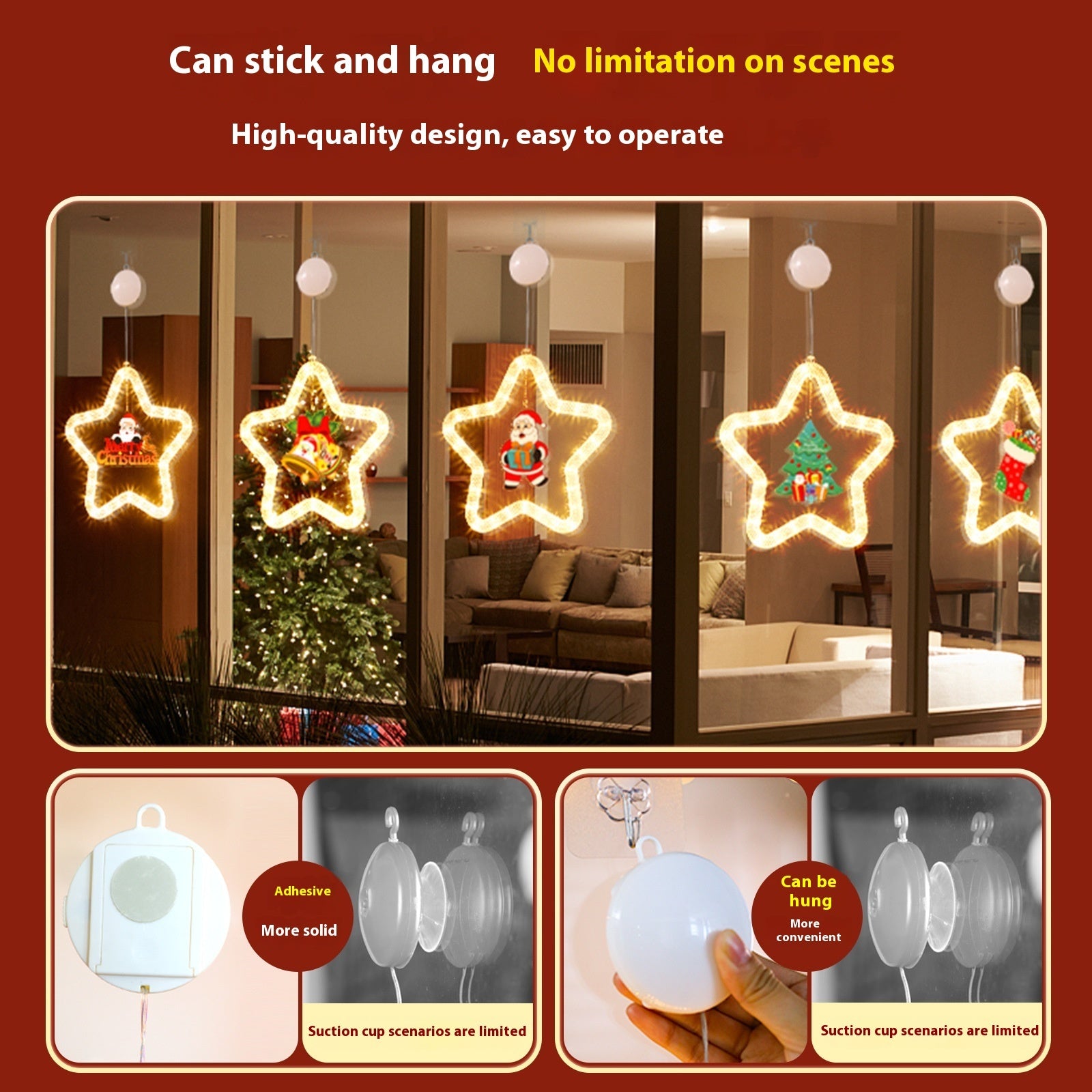 LED Christmas Star Light Decoration for Window/Door.